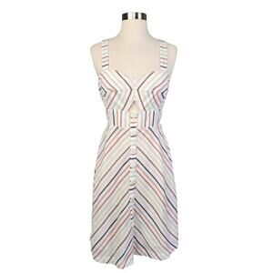 Modcloth Womens Sunset Cruise Just For You Fit and Flare Dress Size 4 Stripe NWT